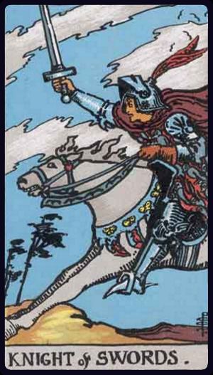 Tarot card Knight of Swords