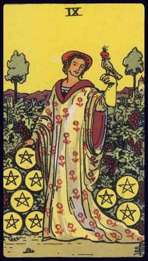 Tarot card Nine of Pentacles