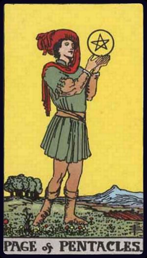 Tarot card Page of Pentacles