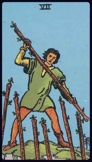 Tarot card Seven of Wands