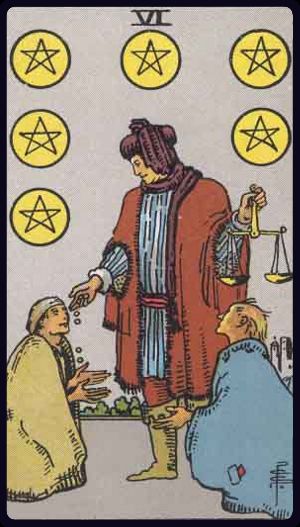 Tarot card Six of Pentacles
