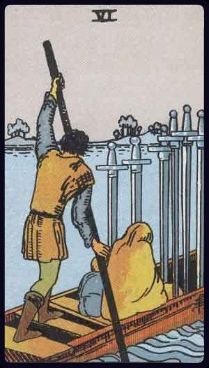 Tarot card Six of Swords