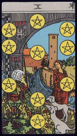 Tarot card Ten of Pentacles