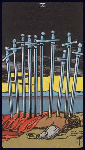 Tarot card Ten of Swords