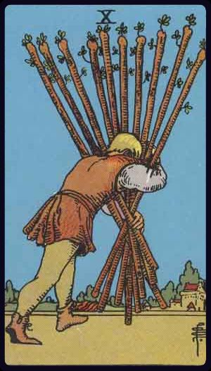 Tarot card Ten of Wands