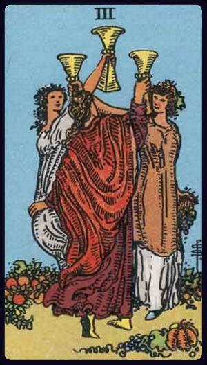 Tarot card Three of Cups