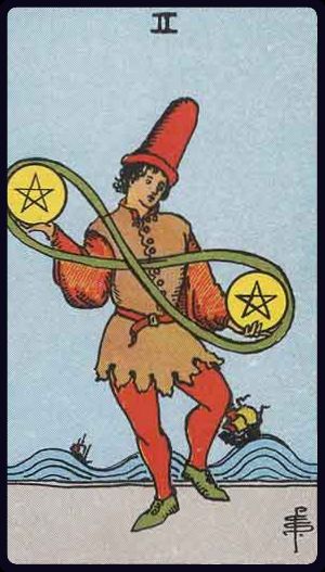 Tarot card Two of Pentacles